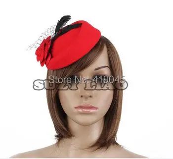 Doamna Și Fete Floare Trandafir Pălărie De Dantelă Fascinator Clip De Păr Moda Cadou Lady Net Pălărioară Clip De Păr Accesoriu Floare Capac