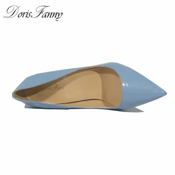 DorisFanny albastru pantofi Deget a Subliniat super-subțire toc pompe tocuri inalte sexy Femei pantofi de Dimensiuni Mari 34-45