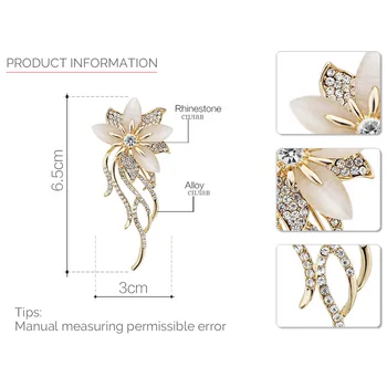 DORMON Mare Fantezie Floare Broșă Opal Broșe Pentru Femei Ladys Bijuterii Cadou de Accesorii de Îmbrăcăminte DZ020