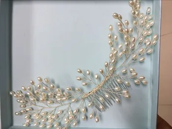 Dower mi-2017 Nouă de Argint Perle Femei Bijuterii de Păr Pieptene de Par Mireasa Moda Nunta Tiara Accesorii Handmade