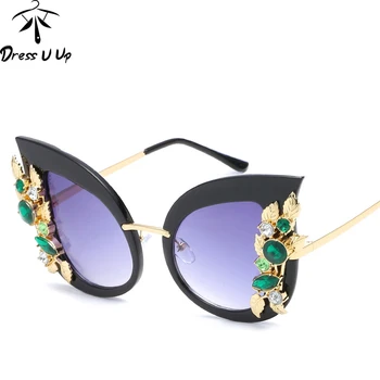 DRESSUUP de Lux Diamond Ochi de Pisică ochelari de Soare pentru Femei Brand Designer UV400 Ochelari de Soare Moda Femei UV400 Nuante Mujer