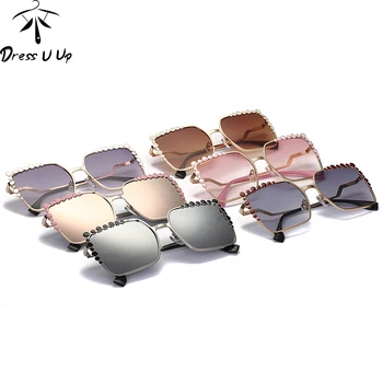 DRESSUUP Șirag de mărgele de Moda ochelari de Soare pentru Femei Brand Designer de Epocă UV400 Roz Ochelari de Soare Oculos De Sol Feminino Gafas Mujer