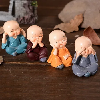 Drăguț Călugări Shaolin Rasina De Artizanat Accesorii Pentru Casa Masina De Nunta De Decorare De Vacanță Cadou Creativ Papusa Rășină Craft Supplies