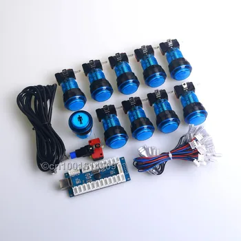 Easyget Nou proiect DIY Kituri de Piese de Întârziere Zero USB cu LED-uri Encoder Pentru PC-ul CONDUS Joystick 10 x LED-uri Iluminate Butoane Pentru MAME Jocuri
