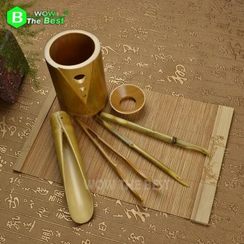 Eco-Friendly de Bambus Ceremonia Ceaiului Accesorii;6pcs/o mulțime Lingurita de Ceai Clipuri Detong Ceai seturi de Scule Tradiționale Set de Ceai Cupe