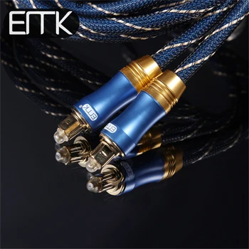EMK Sunet Digital SPDIF Optic Toslink Cablu Audio cu Aur 24K Placate cu Metal Conectori