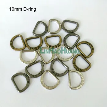 En-gros 100buc/lot 10mm metal plat aliaj D Dee Inel catarame reglabile pentru geanta chinga curea 2017080601