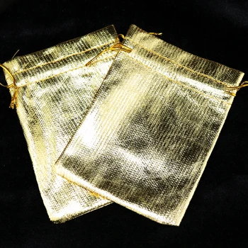 En-gros 500pcs Silver/Gold Satin Geantă 9x12cm Drăguț Farmece Bijuterii Packagaging Saci Mic Cadou de Crăciun Sac Cordon Husă