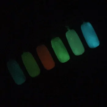 En-Gros De 6 Cutie De Praf De Fosfor Sclipici Unghii Nail Art Praf Luminos Fluorescent Pigment Pulbere De Gel Lac De Unghii Manichiura Acril