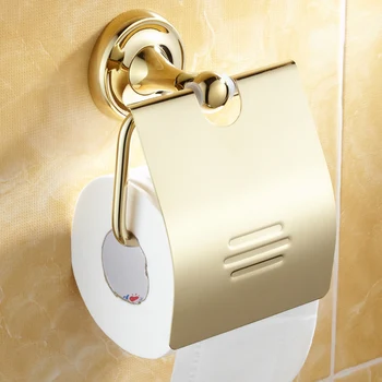Europene Alamă Titularul De Hârtie Igienică Din Aur/Argint Titularul De Toaletă Rola Cu Fund Rotund De Perete Montate Seturi De Accesorii Pentru Baie