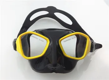 Extreme volum redus spearfishing masca de silicon negru freediving masca de sus spearfishing și se arunca cu capul unelte temperat masca de scuba diving