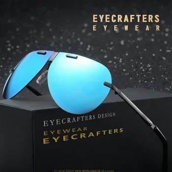 Eyecrafters Portabil Pliabil Pliere ochelari de Soare pentru Barbati ochelari de Soare Polarizat pentru Driver de Conducere Oglindă Ochelari de Pilot
