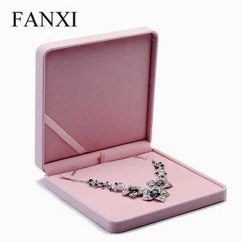 FANXI Romantic Bijuterii Cutie de Cadou Roz de Catifea Colectia de Bijuterii Pachet Prezenta cutie de Inel lanț lung cutie
