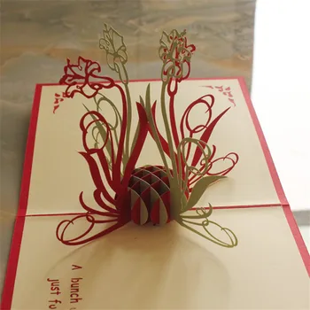 Farmecul Artei Origami DIY Mulțumesc carduri jonquil meserii de hârtie artz laser taie 3D pop-up felicitari cărți poștale 15*15cm