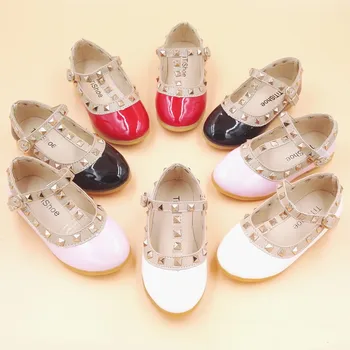 Fashsion nituri fete printesa sandale pantofi pentru copil nituri pantofi piele fete sandale plate cu fetita pantofi de dans