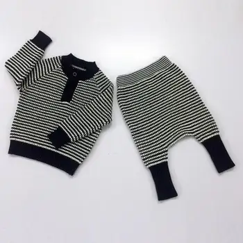 Fata de Îmbrăcăminte Seturi de 2 buc Tricot Pulover+Pantaloni Harem Infantis Haine călduroase de Toamnă/Primăvară fete pentru copii Haine costume Copii 1-5 Ani