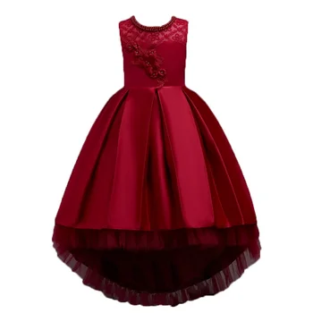 Fata Printesa rochie de Petrecere pentru Adolescenti Fata Broderie Arc fără Mâneci Înaltă calitate Drag Podea Rochie pentru 5 6 8 10 12 14 16 ani