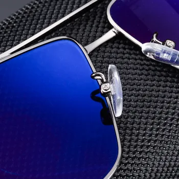 FEISHINI Brand Albastru Film Placare Puternică Rezistență la Impact Lentile UV400 Clasic de Metal Pătrat Bărbați ochelari de Soare Polarizat Gradient