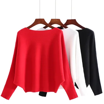 Femei pulovere și Pulovere Haina Batwing Mâneci Vrac Cașmir Sweatershirt Guler Feminin Lână Tricotate Marca Jumperi