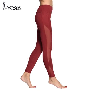 Femei Sexy Yoga Sport Dresuri De Nylon Pantaloni Fitness Plasă De Talie Mare Împinge În Sus Respirabil Soft Strech De Funcționare Sport Subțire Jambiere