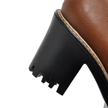 Femeile Oxfords Munca Toc Înalt Pantofi Slip On Pompe Femeie Birou Pătrat Tocuri European Pantofi Doamnelor Plus Dimensiune 34 - 40 41 42 43