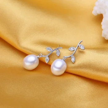FENASY Bijuterii Perla de apă Dulce ,Alb Negru Seturi de Bijuterii pentru Femei Colier de Perle/Cercei,la modă, cercei moda bijuterii cutie