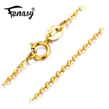FENASY Reale Galben 18K Aur a Crescut Lanț Cost Pură 18K Aur alb Colier de dragoste cel Mai bun Cadou Pentru femei tendy coliere