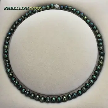 Fermecător preț scăzut 7-8mm Promotii vânzare întuneric verde Malachit real perle colier Clasic stely cravată pentru femei