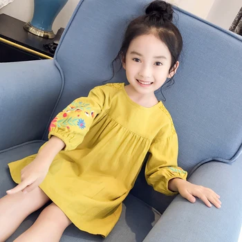 Fete Rochii Toamna anului 2017 Nou coreean Printesa Rochii de Mare de Copii Națională Stil Maneca Lunga Păpuși pentru Copii rochie