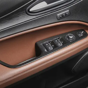 Fibra De Carbon Culori Geamul Mașinii Ridicați Capacul Panoului De Cadru Trim Decal Pentru Alfa Romeo Stelvio 2017 Masina De Styling, Accesorii Decor