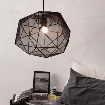 Fier de diamant material pandantiv lampă suspensie lumină stil nordic design sufragerie dormitor acasă foaierul alb negru atârnă de iluminat