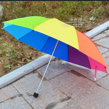 Fierbinte De Înaltă Calitate De Moda Curcubeu Umbrele De Apă Umbrelă De Soare Extreme Popularitate Creative Trei Pliere Umbrela