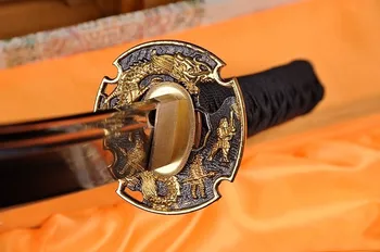 Fierbinte ieftine catane săbii katana samurai japonez săbii de oțel-carbon Ascutite katana bushido Full tang aliaj Tsuba mâner negru
