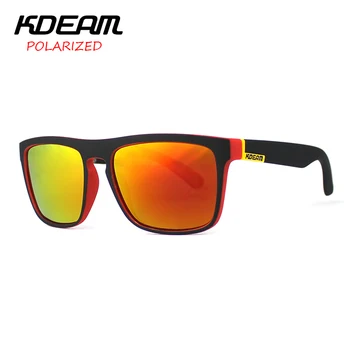 Foarte Recomandat KDEAM Oglindă Polarizat ochelari de Soare Barbati Pătrat Sport Ochelari de Soare Femei UV gafas de sol Cu Arahide Caz KD156
