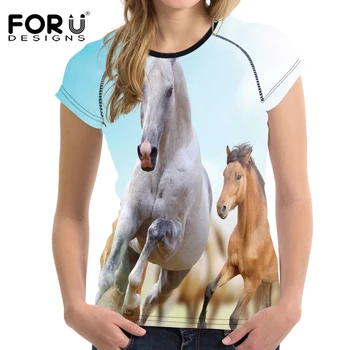 FORUDESIGNS Clasic 3D Cal Animal Printed T camasa pentru Femei Casual de Vara cu Mânecă Scurtă T-shirt Femei Topuri Tee Fete Haine