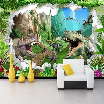 Foto personalizat de Hârtie de Perete pictura Murala desen Animat 3D Dinozaur Pădure, Peisaj, Tapet Dormitor Copii Restaurant Creativ Fundal Pictura