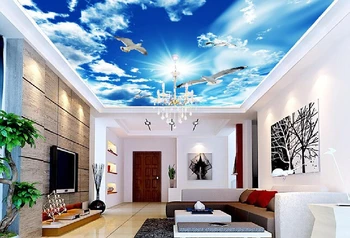 Foto personalizat tapet 3D camera de zi dormitor restaurant lampă de tavan piscină perete de fundal de cer albastru tapet de fundal murală