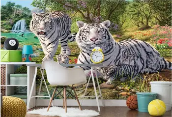 Foto personalizate 3d tapet Non-țesute murală pădure Verde tigru alb decor pictura picturi murale 3d tapet pentru pereți 3 d