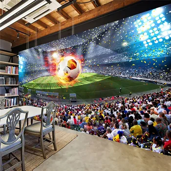 Fotografie Tapet 3D Stereo Teren de Fotbal Murală Living Room Decor de Perete Decor Acasă Creative Tapet Pentru Pereți 3 D picturi Murale