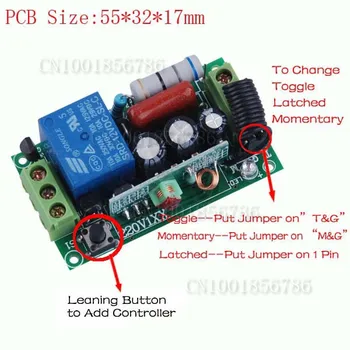 Fără fir de Control de la Distanță Comutator de Lumină Releu AC220V 1CH 10A cu 3pcs Impermeabil Transmițător
