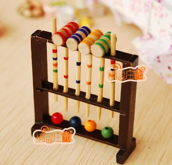 G05-X4434 copii cadouri pentru copii de Jucarie 1:12 Păpuși mini Mobilier in Miniatura rement-gradina din lemn joc de Crochet seturi