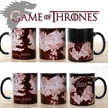 Game of thrones Cani Casa Stark cana vine Iarna Schimbare de Culoare Sensibile Ceramice cafea, Ceai, Cana Cana pentru cel mai bun prieten cadou