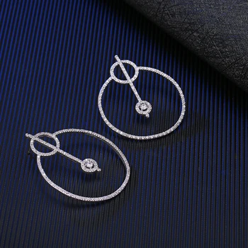 GAOLA Brand de Bijuterii Clar Cubic Zirconia Forma Rotunda Legăna Cercei Pentru Femei Bijoux GLE7255Y