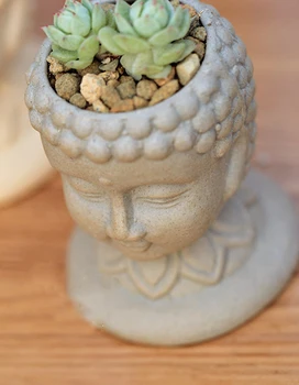 Gel de siliciu silicon mucegai 3d vaza matrite ciment plantator de mucegai cap de Buddha ghivece de flori handemade mucegai