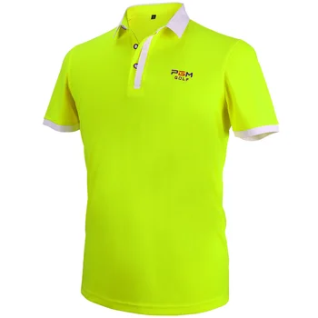 Golf, Îmbrăcăminte pentru Bărbați cu Mânecă Scurtă Tricou Polo de Vara de Funcționare Tricouri Sport Respirabil Dry Fit (VERDE FLUORESCENT)