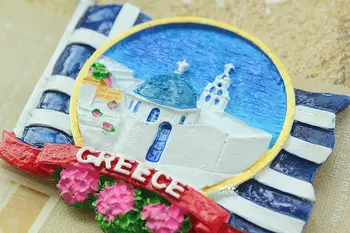Grecia Santorini Turism Suvenir 3D Rășină Decorative Magnet de Frigider Ambarcațiuni IDEE de CADOU