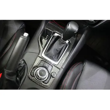 GRĂTAR@FUKA 1 BUC Interior Negru din Fibra de Carbon Schimbătorului de Viteze Cutie Panou Acoperire Cadru Trim Autocolant se Potrivesc pentru Mazda 3 Axela 2013