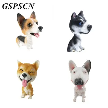 GSPSCN 2017 Masina Noua 3D Câini Drăguț Autocolante Corgi Husky se Agită Capul de Păpușă Câine Auto din Cap de Câine Interne Animale Creative Autocolant