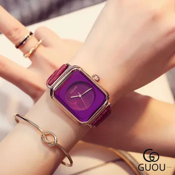 GUOU Moda Doamnelor Ceas Brățară Femei Ceasuri de Lux reloj mujer Ceasuri Pentru Femei de Piele Ceas Femei relogio saat