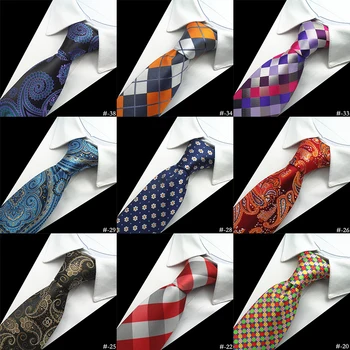 GUSLESON Oameni de Mătase Cravata 8cm Carouri Paisley Legături de Gât pentru Bărbați Cravate Clasice Poarte de Afaceri de Nunta Lega de Partid Gravatas 1200 Ace